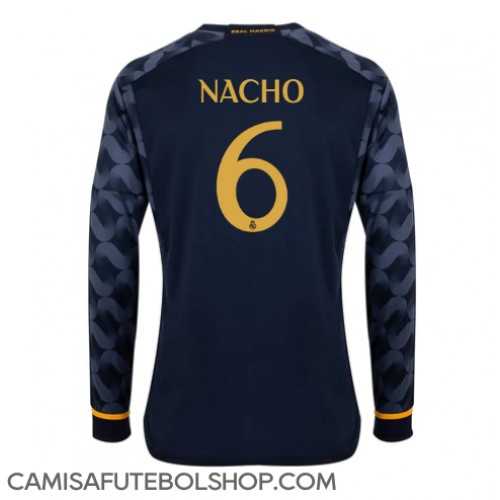 Camisa de time de futebol Real Madrid Nacho #6 Replicas 2º Equipamento 2023-24 Manga Comprida